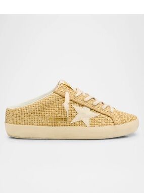 Golden Goose Beige Raffia Star Slip-On Sneaker NM Exclusive 2025 RARE